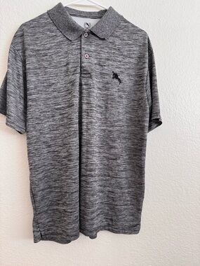 Men's Heather Grey Polo with Subtle Embroidered Logo